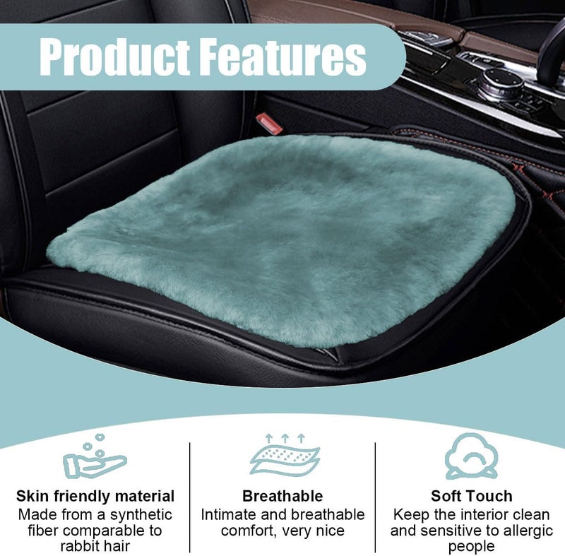 LHDOS Sheepskin Car Seat Cushion, Soft Comfort Winter Driver Seat Cover, Fluffy Faux Fur Front Seat Pad, Car Seat Protector Pad for Office Chair, Universal Interior Accessory for Car SUV Truck (Grey) - Image 4